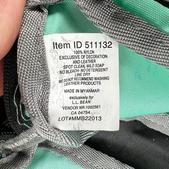 L.L. Bean 9" Hiking Outdoor Accessory Pouch Turquoise Zipped‎ Bag - Picture 6 of 6